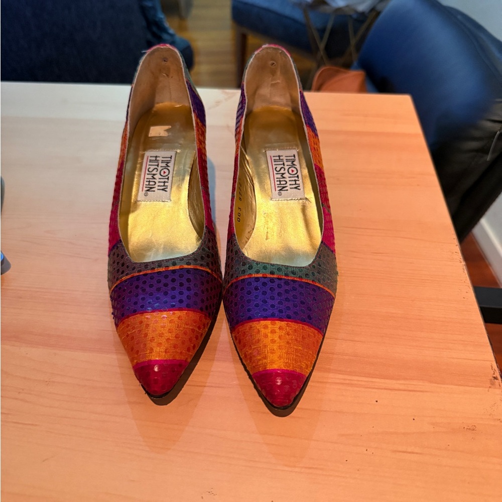 Timothy Hitsman Red and Purple Heels Sophisticated Pumps
